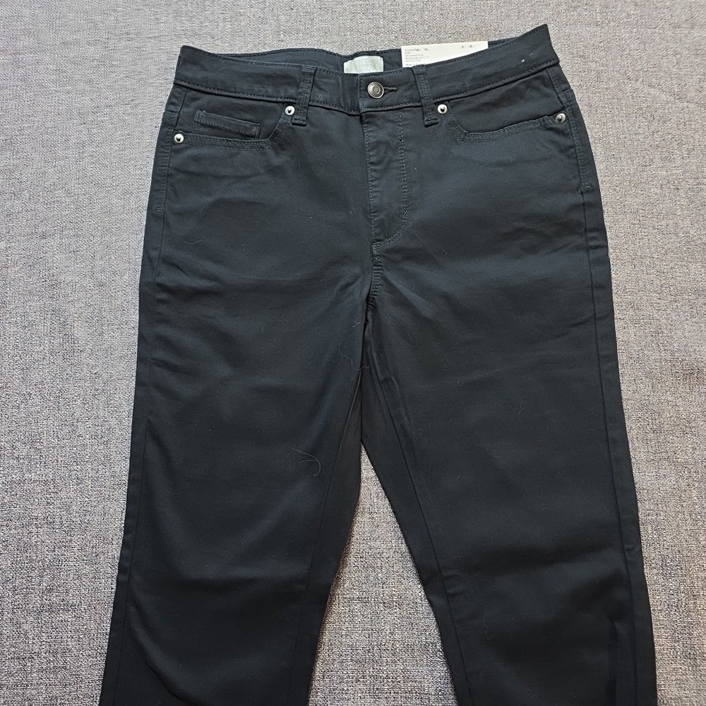 Berkley Jensen Pants Womens Twill Black Size 4 Slim Straight Denim
